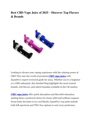 Best CBD Vape Juice of 2025