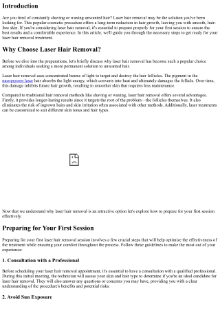 Laser Hair Removal: Preparing for Your First Session
