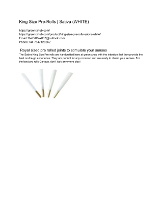 King Size Pre-Rolls _ Sativa (WHITE)