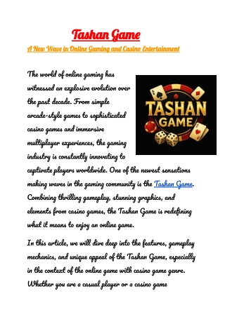 Tashan Game