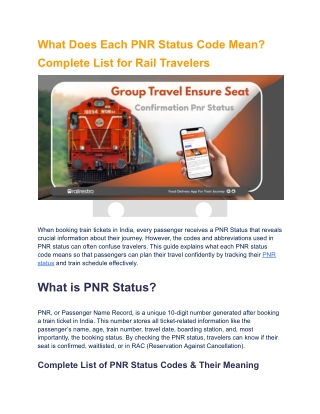 What Does Each PNR Status Code Mean_ Complete List for Rail Travelers
