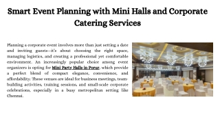 Smart Event Planning with Mini Halls and Corporate Catering Services