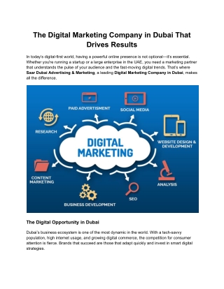 The Digital Marketing Company in Dubai That Drives Results