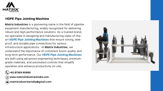HDPE Pipe Jointing Machine
