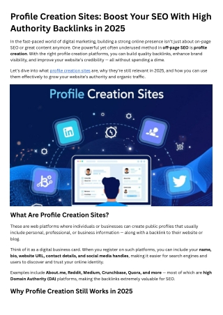 Profile Creation Sites