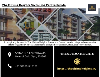 The Ultima Heights Sector 107 Central Noida