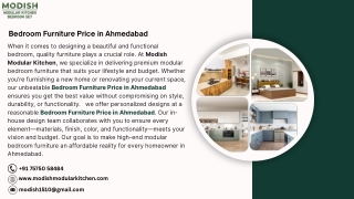 Bedroom Furniture Price in Ahmedabad