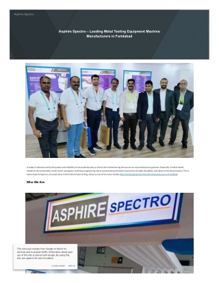 Best Spectrometer Manufacturers in India | Made in India | Asphire Spectro