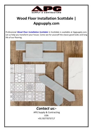 Wood Floor Installation Scottdale | Apgsupply.com
