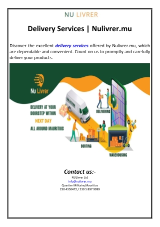 Delivery Services | Nulivrer.mu