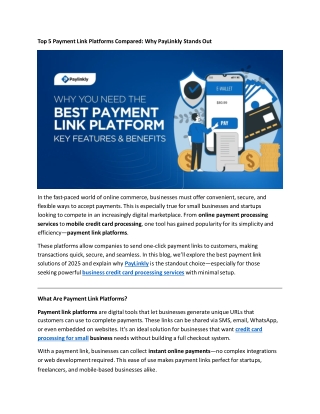 Top 5 Payment Link Platforms Compared: Why PayLinkly Stands Out