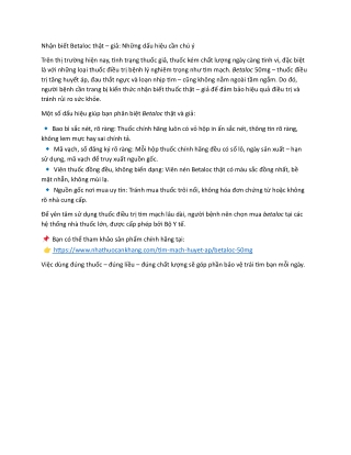 Nhan biet Betaloc that gia