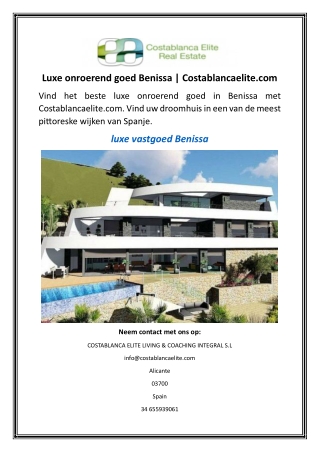 Luxe onroerend goed Benissa Costablancaelite