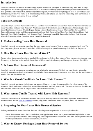 The Ultimate Guide to Laser Hair Removal: Everything You Need to Know