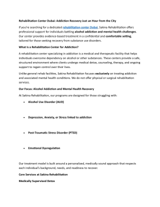 Rehabilitation Center Dubai
