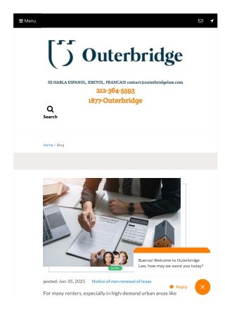 Notice of non renewal of lease