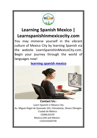 Learning Spanish Mexico  Learnspanishinmexicocity.com