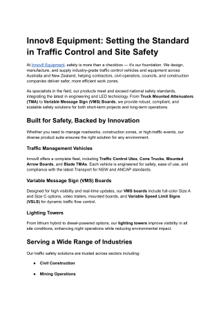 Innov8 Equipment_ Setting the Standard in Traffic Control and Site Safety