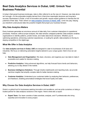 data analytics services in dubai uae