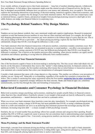 How Your Bank Statement Design Influences Spending Behavior