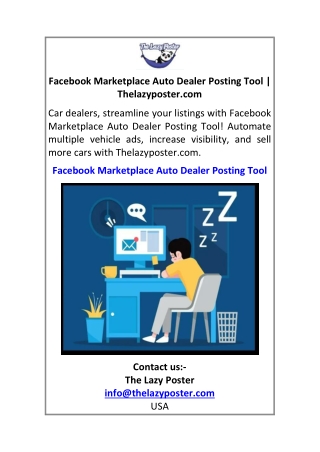 Facebook Marketplace Auto Dealer Posting Tool Thelazyposter.com