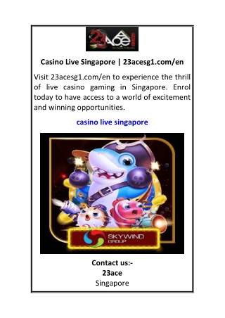 Casino Live Singapore 23acesg1.com