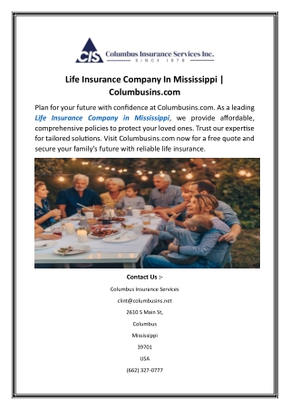Life Insurance Company In Mississippi  Columbusins