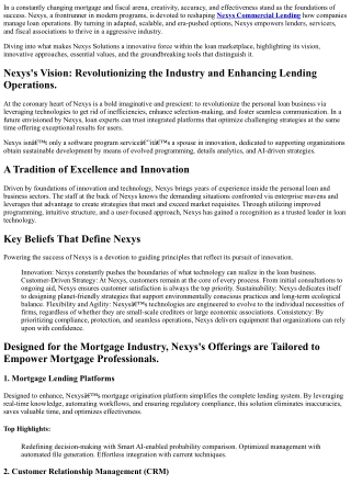 Shaping the Future of Lending Technology,   Nexys Combines    Pioneering Innovat
