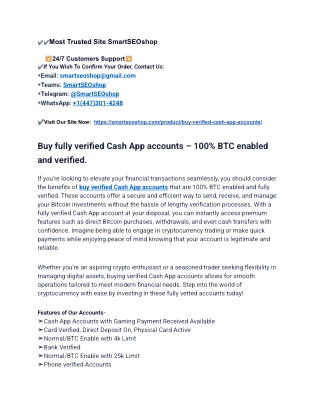 Top Place to Buy Verified Cash App Account in USA – Fast & Secur