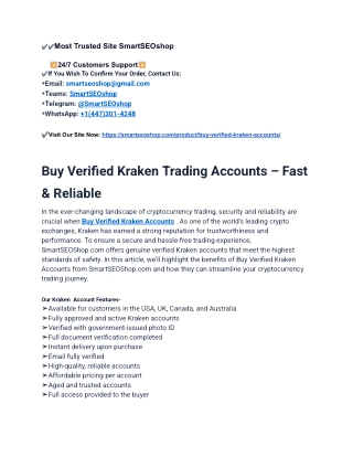 Buy Verified Kraken Accounts