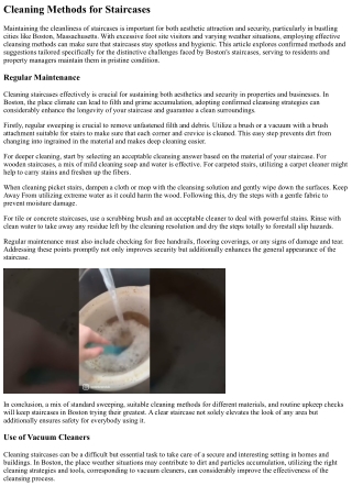 Proven Strategies For Cleansing Staircases In Boston, Massachusetts