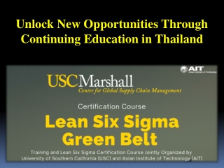 Unlock New Opportunities Through Continuing Education in Thailand