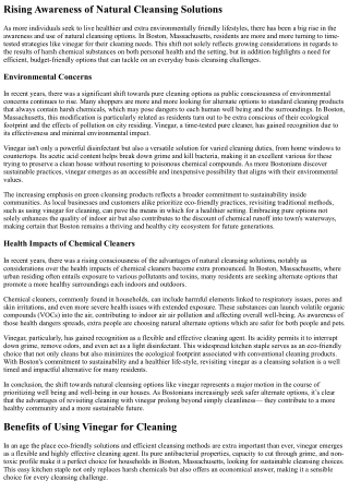 Why It’s Time To Revisit Cleansing With Vinegar In Boston, Massachusetts