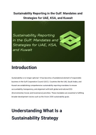 Sustainability Reporting in the Gulf_ Mandates and Strategies for UAE, KSA, and Kuwait