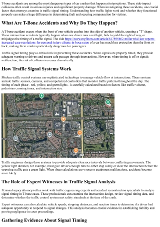 Can a T-Bone Accident Attorney Help Determine Traffic Signal Timing?