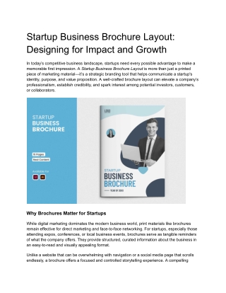 Startup Business Brochure Layout In Graphypix