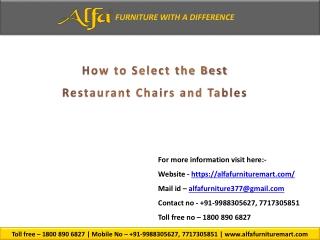 Best Restaurant Chairs and Tables