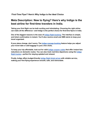 First-Time Flyer_ Here’s Why Indigo is the Ideal Choice