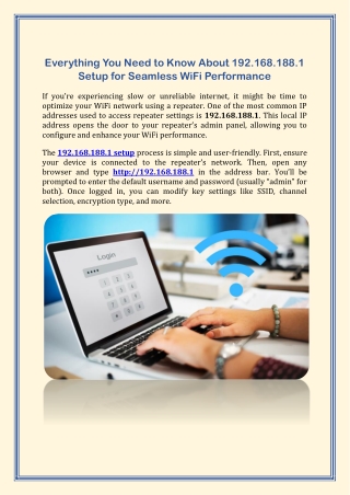 Quick & Easy 192.168.188.1 Setup Guide for Faster and Stronger WiFi