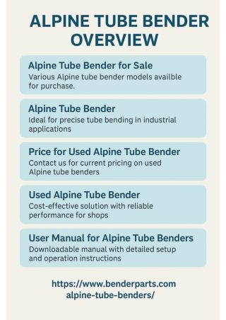 Alpine Tube Bender Infographic Slide
