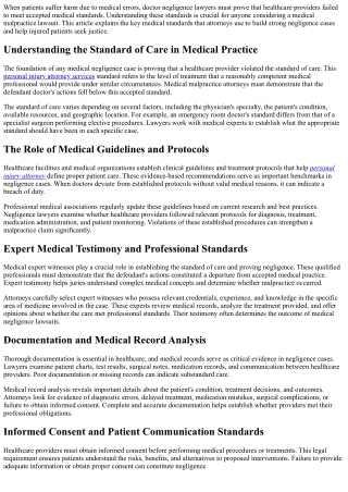 What Medical Standards Do Doctor Negligence Lawyers Use to Prove Cases?