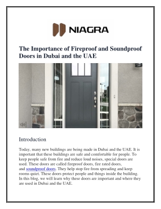 The Importance of Fireproof and Soundproof Doors in Dubai and the UAE