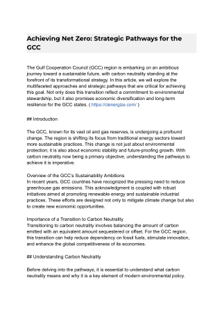 Achieving Net Zero_ Strategic Pathways for the GCC