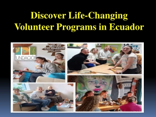 Discover Life-Changing Volunteer Programs in Ecuador