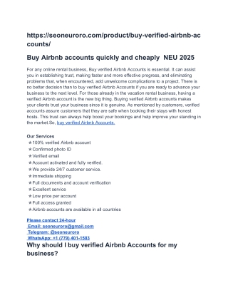 Buy Airbnb accounts quickly and cheaply  NEU 2025