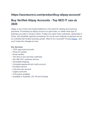 Buy Verified Alipay Accounts - Top SEO IT usa uk 2025