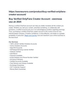 Buy Verified OnlyFans Creator Account - awomeaa usa uk 2025