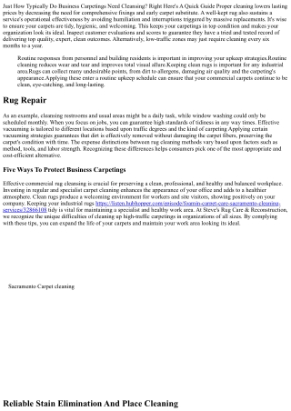 How Typically Should You Have Your Business Carpeting Cleansed?