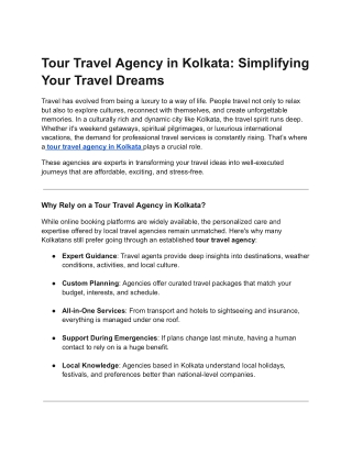 Your Ultimate Travel Partner in Kolkata and Across West Bengal_ Migrate Tourism Pvt