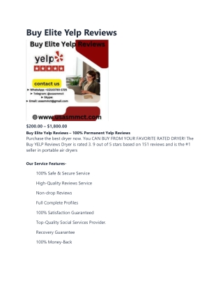 Buy Elite Yelp Reviews